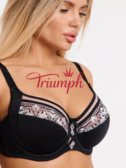 Triumph - (4 szt.) Biustonosz koronkowy dla dużych rozmiarów bez wkładek
